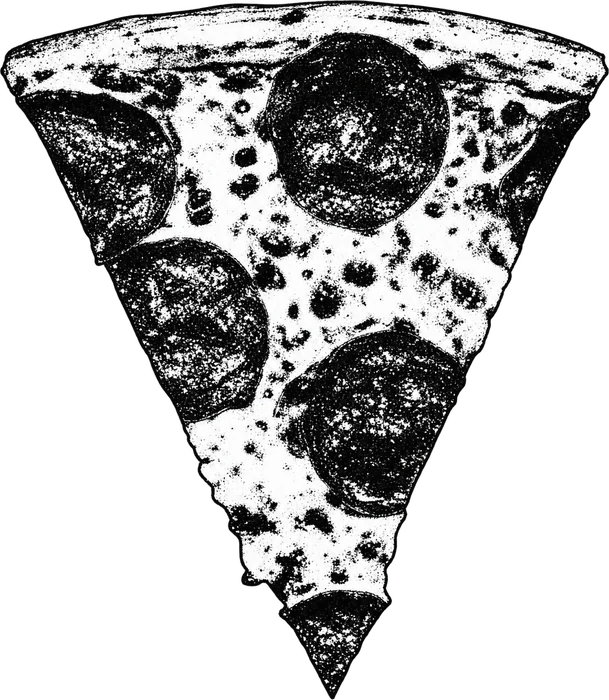 A slice of pepperoni pizza