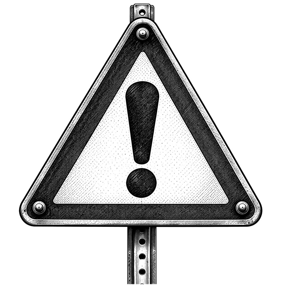 An engraved caution sign